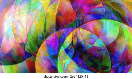 Abstract Rainbow Bubbles Background - Circular Shapes and Light Refractions for a Fun Theme