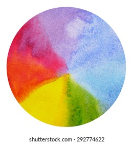 Abstract Rainbow Circle Shape,chakra Aura Power, Watercolor Painting