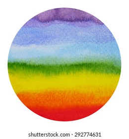 abstract rainbow circle shape,chakra aura power, watercolor painting