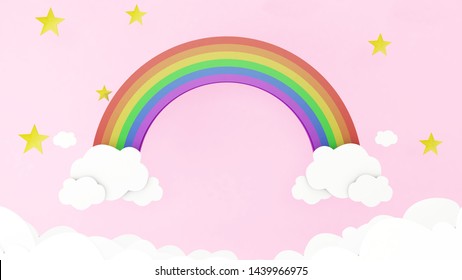 Rainbow Stars Flat Colored Cartoon Style Stock Vector (Royalty Free ...