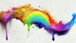 Abstract Rainbow Color Paint Splash Background As LGBTQI  Concept Illustration