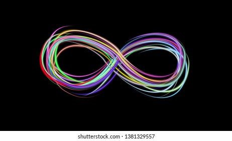 Shining Volume Infinity Symbol White Light Stock Vector (Royalty Free ...