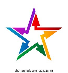 Abstract Rainbow Star Arrows On White Stock Illustration 205118458 ...