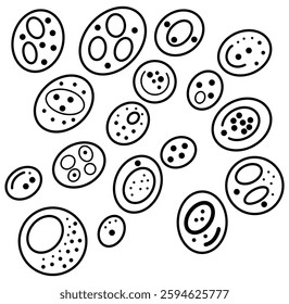 Abstract random bubbles element isolated over white background.