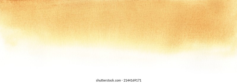 Abstract Real Watercolor Gradient Background. Filling With Liquid Paint. Transition From Sandy Brown To White Hand Drawn Fade On Textured Toned Paper.