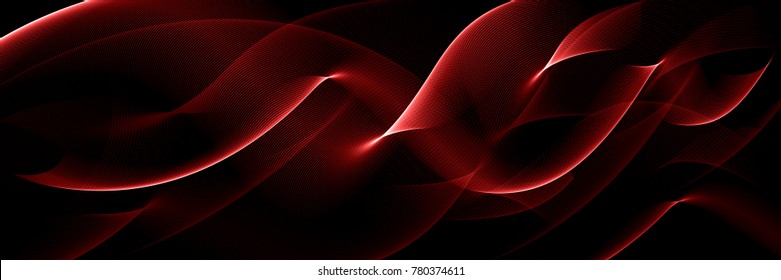 Abstract red background cloth or liquid wave illustration of wavy folds of silk texture satin or velvet material or red luxurious Christmas background