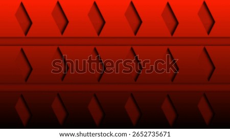 Abstract red background with striking three-dimensional diamond shapes creating a modern and dynamic pattern. The vibrant gradient adds depth and visual interest