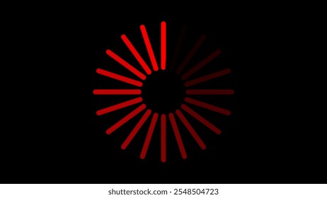 Abstract red circle loading animation. Progress bar , Loading concept. Motion graphic and animation on black background .