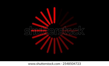 Abstract red circle loading animation. Progress bar , Loading concept. Motion graphic and animation on black background .