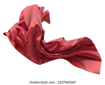 Abstract red cloth falling. Satin fabric flying in the wind. 3d rendering - Powered by Shutterstock - Get 15% off with code: PIKWIZARD15