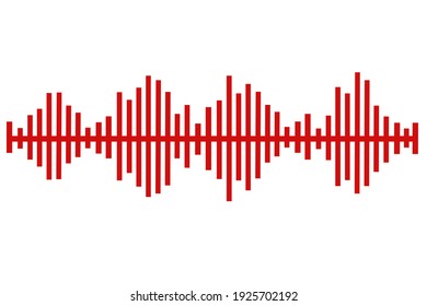 Abstract Red Color Audio Soundwave Background