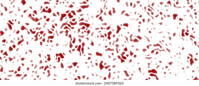 Abstract red drops with reflection on a white background.