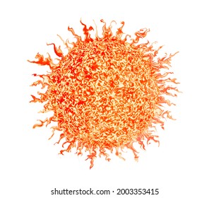 Abstract Red Dwarf Star Isolated On White, 3d Render