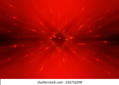 Абстрактный красный фрактальный состав. Волшебный взрыв звезды с частицами. Иллюстрация движения