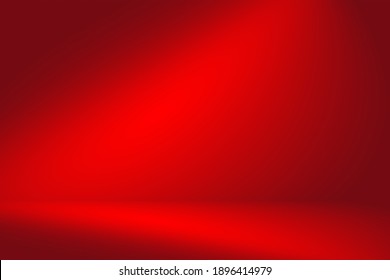 Abstract Red Gradient Spotlight Room Texture Background. 
Studio Backdrop Wallpaper Light Room Wall Color Red And Empty Space.