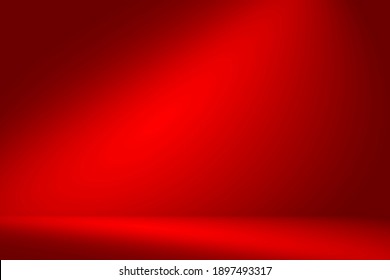 Abstract red gradient spotlight room texture background  
Studio backdrop wallpaper light room wall color red   empty space 