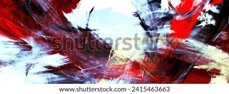 Abstract red and grey paint motion composition. Modern bright futuristic dynamic background. Fractal art painting for creative graphic design