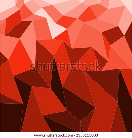 Abstract red polygon artistic geometric with gold line background