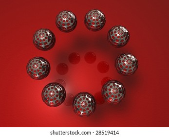 abstract red spheres - Shutterstock ID 28519414