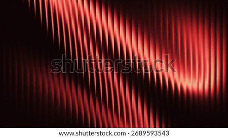 Abstract Red Vertical Lines Create A Curving Dynamic Glitch Wave Glass Effect On A Dark Background
