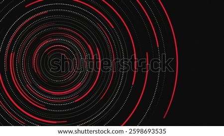 Abstract Red White Black Circular Data Technology Design Dots Lines Spiral Pattern Background - background - high quality