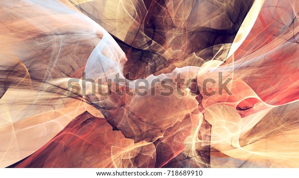Abstract red and white motion composition. Fantastic smoke in bright colors. Modern futuristic background with lighting effect. Fractal artwork for creative graphic design