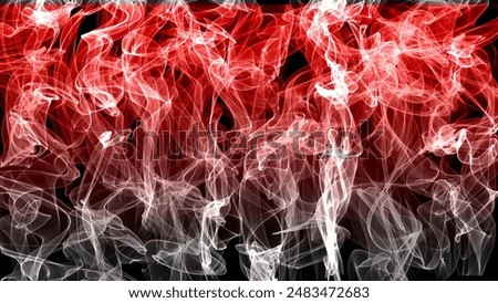 Abstract red and white smoke pattern on a black background, creating a dynamic and mesmerizing visual effect.