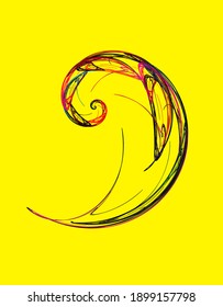 Abstract Representation Of Bass Clef. Vivid Poster On Theme Of Music, Rhythm And Sound. Parody.