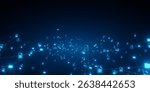 Abstract representation of data transfer, network connection, or cloud storage with glowing document and folder icons linked by lines on a dark background, symbolizing digital information flow and
