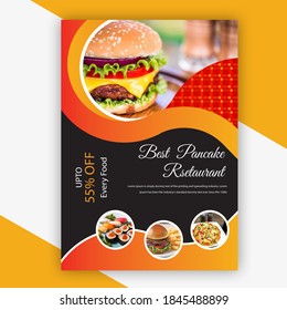 Abstract Restaurant Flyer Design Template. 