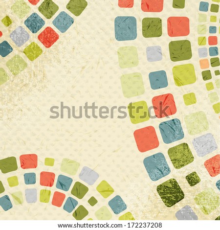 Abstract retro background with mosaic elements