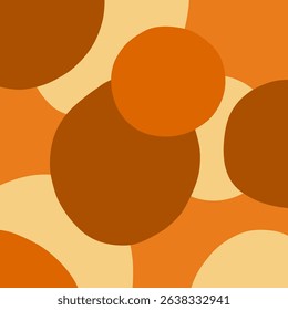 Abstract retro pattern with overlapping orange and yellow circles. Inspired by 70s design and vintage color schemes