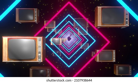 Abstract Retro Tv 3d Render