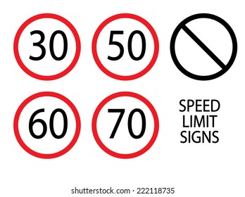 Abstract Road Signs Different Speed Limits Stock Illustration 222118735 ...