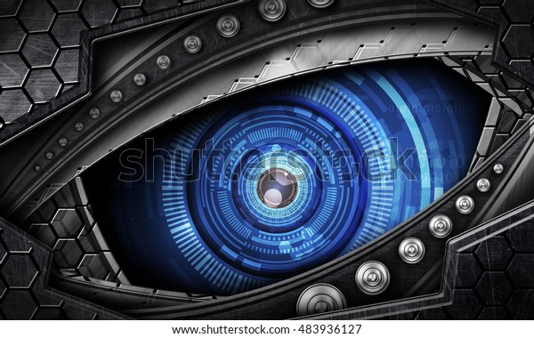 Abstract Robot Eye Background Stock Illustration 483936127