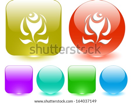Abstract rose. Interface element. Raster illustration.
