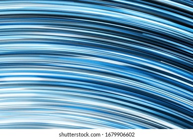 Abstract round circle background. Retro vinyl disco backdrop. Rotate graphic design. Spinning neon lights texture. Blue disc pattern. Led glowing lines.
