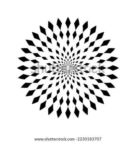 Abstract Round Radial Dots Pattern. Circle Element for Design. 