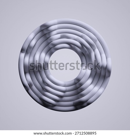 abstract round shape made of white tubes, isolated on white background. Simple geometric object, 3d render