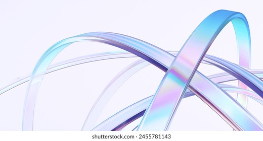 Abstract rounded lines on light background, 3d render - Powered by Shutterstock