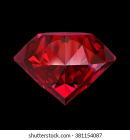 Realistic Red Ruby Reflection Red Glow Stock Vector (Royalty Free ...