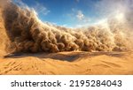 Abstract sand storm in the desert, dramatic frame art