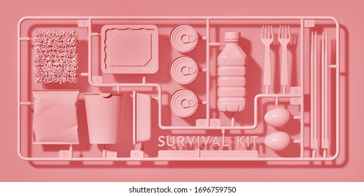 Abstract Of Saving Money Background For Business And Finance Concept. Pink Plastic Assembly Kit Of 