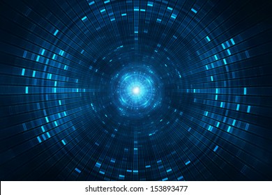 Abstract science fiction futuristic background vision of super collider particle accelerator
