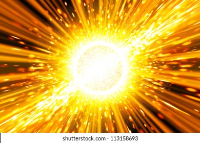 Abstract Scientific Background - Big Exploding In Space, Big Bang Theory