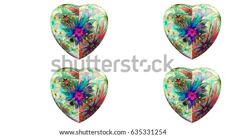 Abstract seamless background with twisted large exotic looking flowers and stars shaped into hearts, ideal for any kind of fabric,print or any other creative use, in dark vivid colors