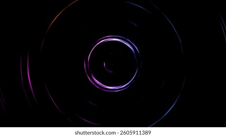 Abstract seamless loop neon circle. Blue and purple neon circles hi-tech motion background. Video 3D animation