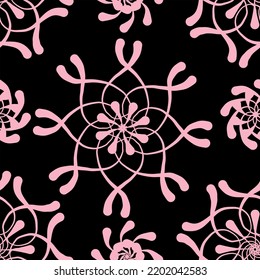 abstract seamless pattern background fabric design print wrapping paper digital illustration texture wallpaper with mandala snowflakes elements 