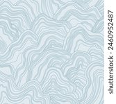 Abstract seamless pattern with grey blue wavy motives. Free style hand drawn print, doodle lines, waves or mountains like