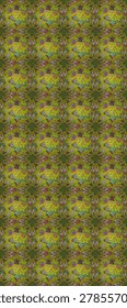 Abstract seamless pattern with hand drawing flowers. Raster illustration. Flowers on green and yellow colors.